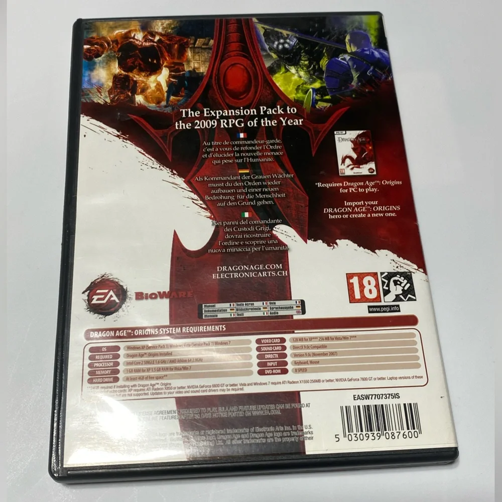 Dragon Age Origins Awakening 2010 PC Game Expansion Pack Complete -Mint Disk